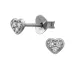 hjärta lab grown diamant örhängestift i silver med lab grown diamant 