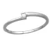 lab grown diamant solitärring i rhodinerat silver