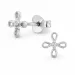 blommor örhängen i rhodinerat silver med lab grown diamant 