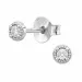 solitäreörhängestift i rhodinerat silver med lab grown diamant 
