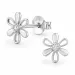 blommor örhängen i rhodinerat silver med lab grown diamant 