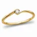 lab grown diamant solitärring i förgyllt silver