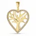 hjärta livets träd zirkon hängen i 9 karat guld