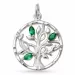 livets träd grön smaragd hängen i silver