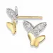 fjärilar örhängen i 9 karat guld med rhodium med zirkon