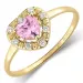 Elegant hjärta rosa zirkon ring i 9 karat guld