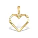 hjärta hängen i 9 carat guld med rodium 0,036 ct