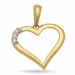 Trendig hjärta diamant hängen i 9 carat guld med rodium 0,074 ct
