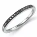 sort diamant ring i 14  karat vitguld 0,09 ct 