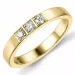 alliancring i 14 karat guld 3 x 0,05 ct