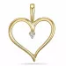 hjärta diamant hängen i 14  carat guld 0,01 ct