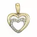 Hjärta diamant hängen i 14  carat guld 0,08 ct