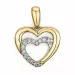 Hjärta diamantberlocker i 14 carat guld- och vitguld 0,08 ct