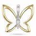 fjärilar diamant hängen i 14 carat guld- och vitguld 0,05 ct