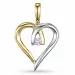 hjärta diamant hängen i 14  carat guld- och vitguld 0,02 ct
