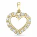 hjärta diamant hängen i 14  carat guld 0,26 ct