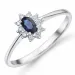 safir rosettring i 14  karat vitguld 0,11 ct 0,35 ct