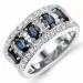 blå safir diamantring i 14  karat vitguld 0,49 ct 1,75 ct
