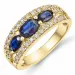 safir diamantring i 14  karat guld 0,21 ct 1,35 ct