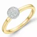 rund diamant guld ring i 14  karat guld- och vitguld 0,11 ct
