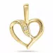 hjärta diamant hängen i 14  carat guld 0,008 ct