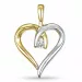 hjärta diamant hängen i 14  carat guld- och vitguld 0,04 ct