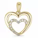 hjärta diamant hängen i 14  carat guld 0,123 ct