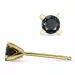 svarta diamant solitäreörhängestift i 14 karat guld med svart diamant 