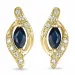 safir örhängestift i 14 karat guld med diamant och safir 