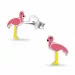 Flamingo rosa emalj örhängen i silver