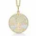 20,5 mm Støvring Design livets träd halskedja med berlocker i 8 karat guld med forgylld silverhalskedja