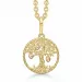 11 mm Støvring Design livets träd halskedja med berlocker i 8 karat guld med forgylld silverhalskedja