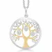 Støvring Design livets träd zirkon halskedja med berlocker i silver med förgyllt silver vit zirkon