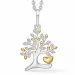 Støvring Design livets träd halskedja med berlocker i silver med förgyllt silver vit zirkon