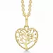 Støvring Design livets träd hängen med halskedja i 8 karat guld med forgylld silverhalskedja