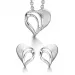Støvring Design hjärta smycke set i rhodinerat silver