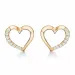 Støvring Design hjärta örhängen i förgyllt silver vit zirkon