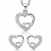 Støvring Design hjärta smycke set i silver vit zirkon