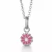 Aagaard blomma hängen med halskedja i silver rosa emalj vit emalj