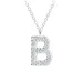 bokstav b zirkon halsband i silver