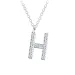 bokstav h zirkon halsband i silver