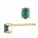 2 x 0,20 ct smycke gröna smaragd örhängestift i 14 karat guld med smaragd 