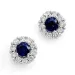runda safir briljiantöronringar i 14 karat vitguld med safir och diamant 