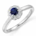 blommor safir diamantring i 14 karat vitguld 0,14 ct 0,38 ct