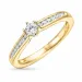 vit diamant guld ring i 14  karat guld 0,14 ct 0,08 ct