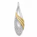 abstrakt diamant hängen i 14  carat guld- och vitguld 0,202 ct