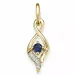 safir diamantberlocker i 14  carat guld 0,042 ct 0,14 ct