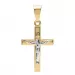 19 x 11 MM kors med Jesus hängen i 9 karat guld och vitguld