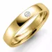 4 mm vigselsring i 14  karat guld 0,03 ct