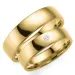 5 mm vigselsringar i 14  karat guld 0,03 ct - set